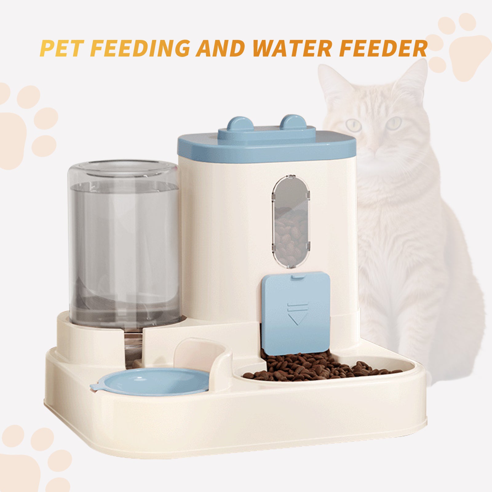 Fully Automatic Dog & Cat Food Dispenser - Integrated Water And Food Feeding System