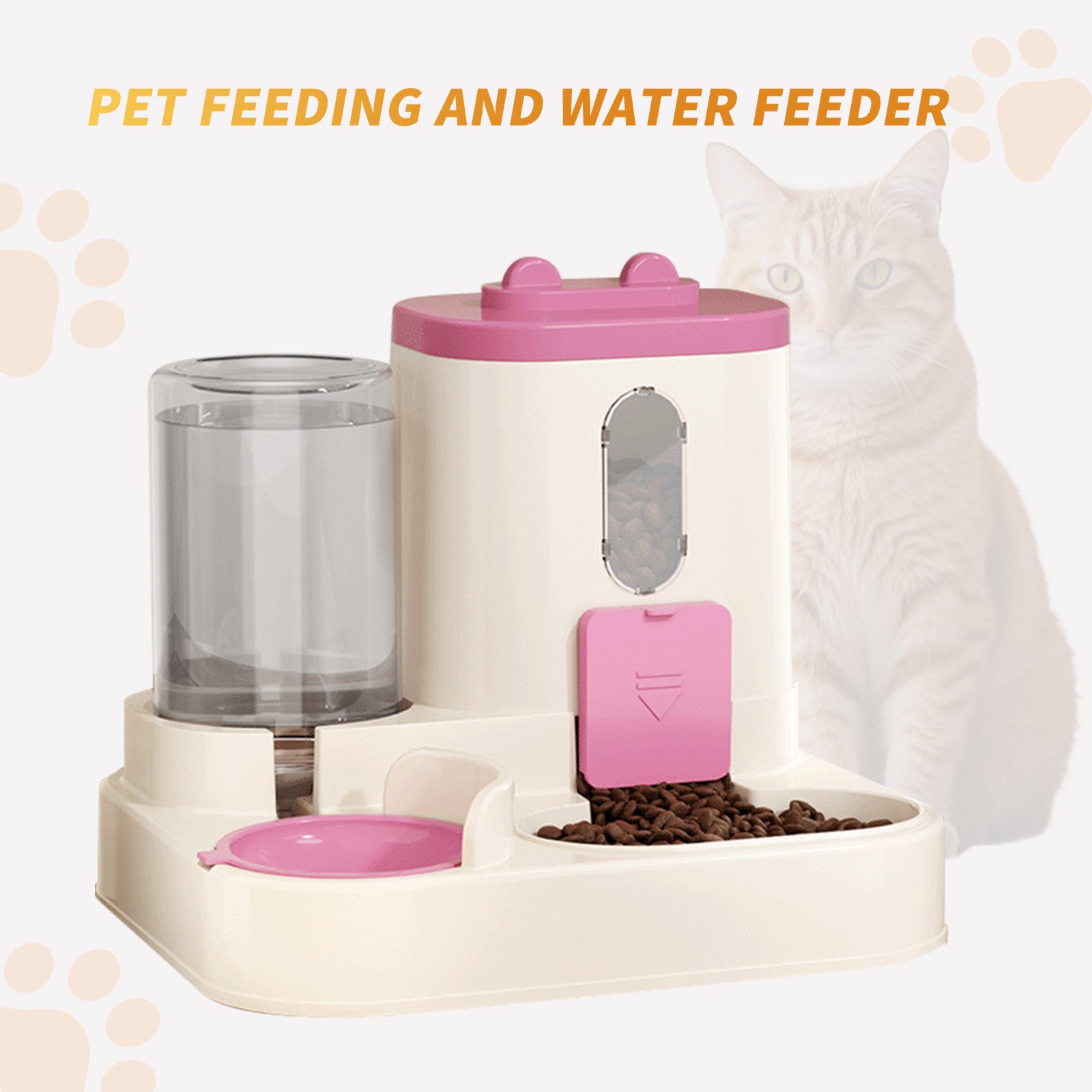 Fully Automatic Dog & Cat Food Dispenser - Integrated Water And Food Feeding System