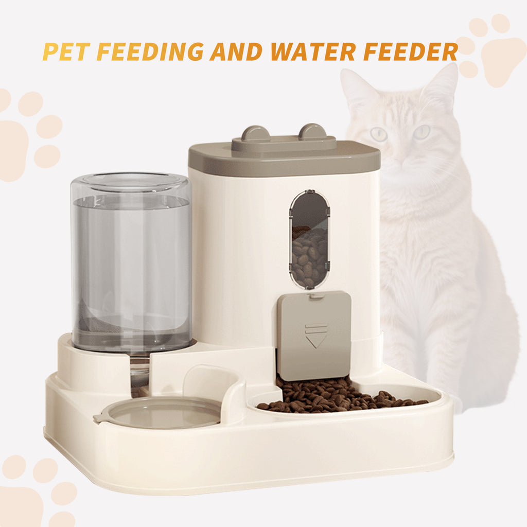 Fully Automatic Dog & Cat Food Dispenser - Integrated Water And Food Feeding System